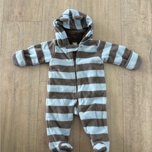 Carter's 3M Blue and Brown Fleece Bunting